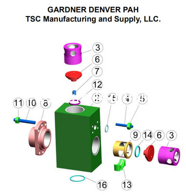 GARDNER DENVER PZ7 MUD PUMP, PZ8 MUD PUMP, PZ9 MUD PUMP, PZ10 MUD PUMP, PZ11 MUD PUMP, PAH-275 MUD PUMP, PZ11L MUD PUMP, WEATHERFORD, MUD KING, NATIONAL OILWELL, DRILLMEC MUD PUMP