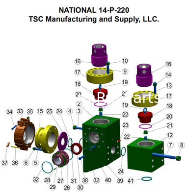 MISSION "L" NEW STYLE MODULE FOR NATIONAL 12-P-160, NATIONAL 12P-160 7500 PSI MUD PUMP FLUID END MODULE LINERS