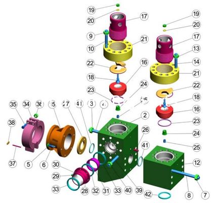 SOUTHWEST 8490-2A FLUID END FOR  EMSCO FB1300/1600,  SOUTHWEST A1700PT MUD PUMP LINER, PISTON； Southwest mud pump liner