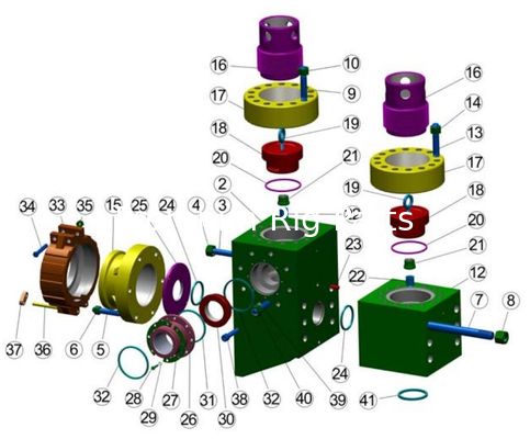 SOUTHWEST 8494-25A FLUID END FOR  EMSCO FC-2200 mud pump,  EMSCO FC-2200 MUD PUMP FLUID END MODULE, LINER, PISTON